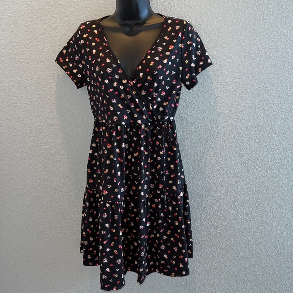 Francesca’s black and floral mini dress NWT